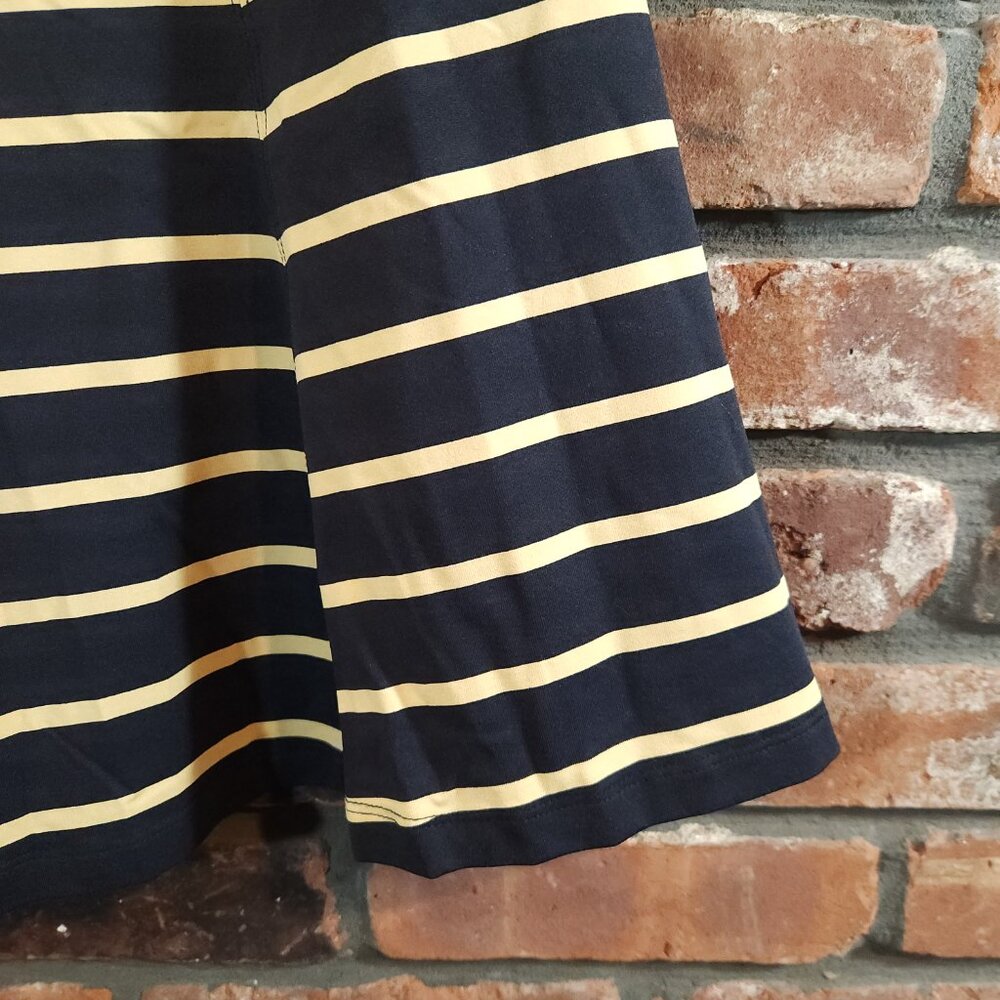 J. McLaughlin Catalina Cloth A-line Mini Skirt in Black & Gold Stripe Women's M - Picture 4 of 7